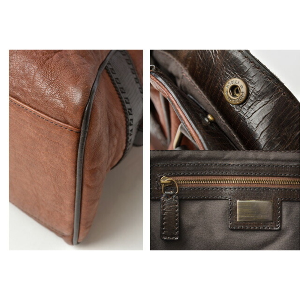 Fendi Processing Leather Handbag Brown - image 4